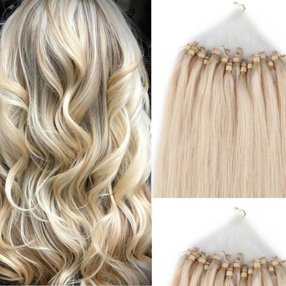 18″ 100 grams,100 strands,Micro Loop Rings Beads,Human Hair Extensions #60 - Picture 1 of 2
